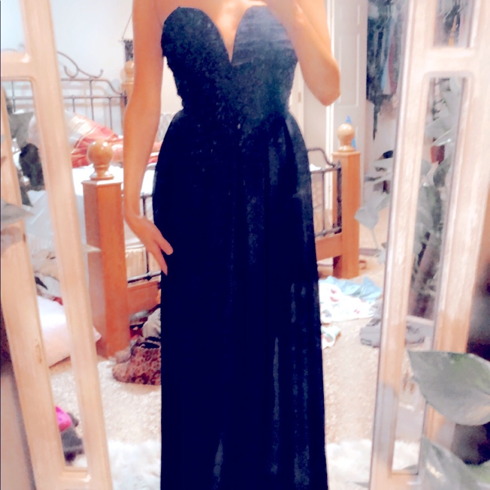 Elegant dress, dark blue